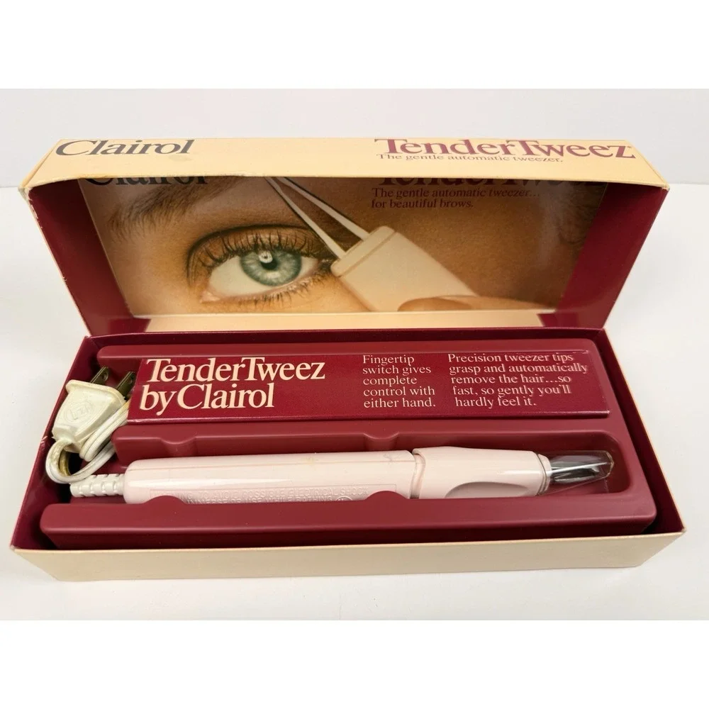 Vintage‎ 1977 Clairol TenderTweez PT-1 Electric Eyebrow Tweezer w/ Box TESTED